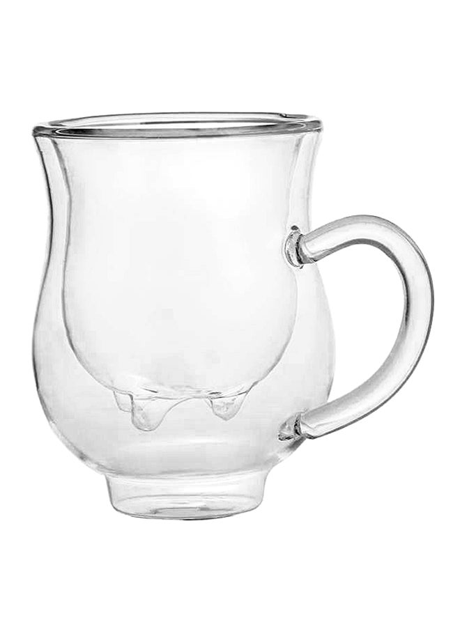 Cow Design Double Wall Drinking Glass Clear 180ml - Image 1